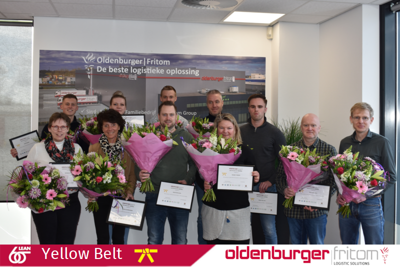 Lean Six Sigma Yellow Belt certified employees at Oldenburger|Fritom, april 2023.