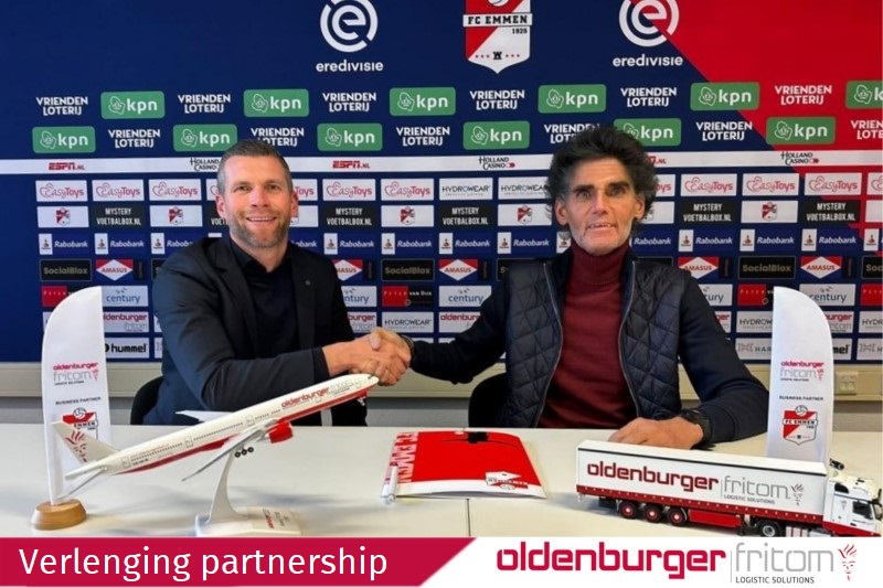 Oldenburger|Fritom verlengt partnership met FC Emmen tot en met seizoen 2024-2025.
